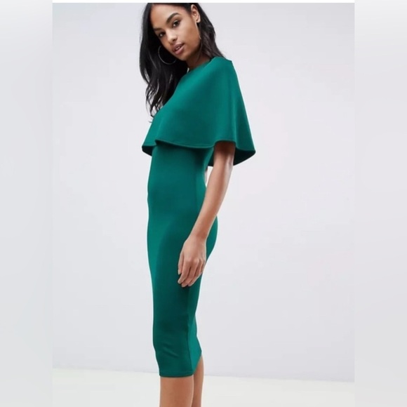 Club L London Green Cape Dress - Picture 2 of 16